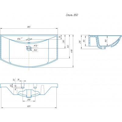 Тумба с раковиной Vod-ok Дубини 85 напольная, орех-8