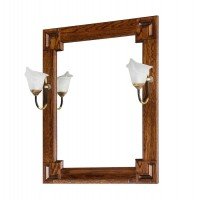 Зеркало Vod-ok Дубэлла 65, со светильником, орех