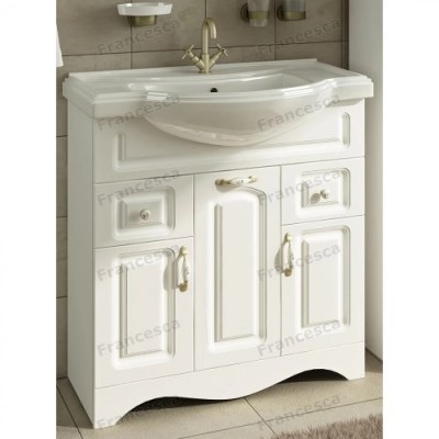 Комплект мебели для ванной комнаты Francesca Империя 80, с ящиками, правый-2