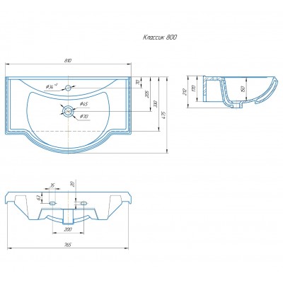 Комплект мебели для ванной комнаты Francesca Империя 80 с ящиками, зеркало 2 шкафа-5