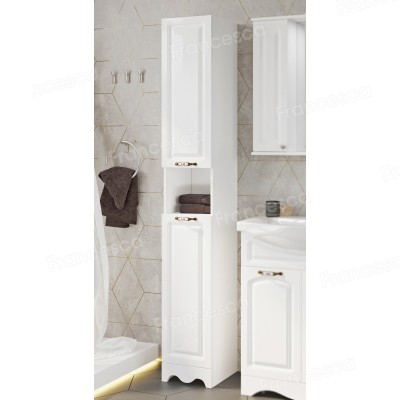 Пенал Francesca Империя 30 белый, универсальный, 2 двери, с подсветкой-2