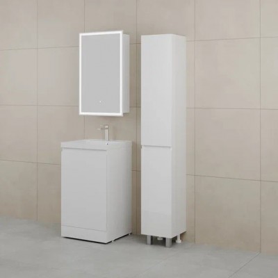 Тумба с раковиной Style Line Батлер 50 Люкс Plus, напольная, антискрейч белый глянец-2