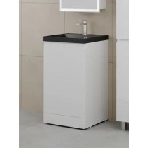 Тумба с раковиной Style Line Батлер 50 Люкс Plus, напольная, антискрейч белый глянец, раковина кварц антрацит Тумба с раковиной Style Line Батлер 50 Люкс Plus, напольная, антискрейч белый глянец, раковина кварц антрацит