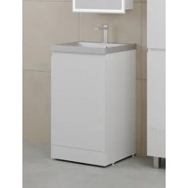 Тумба с раковиной Style Line Батлер 50 Люкс Plus, напольная, антискрейч белый глянец, раковина кварц серый шелк Тумба с раковиной Style Line Батлер 50 Люкс Plus, напольная, антискрейч белый глянец, раковина кварц серый шелк