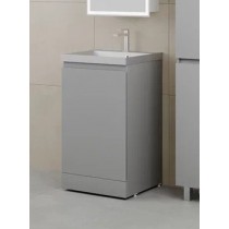 Тумба с раковиной Style Line Батлер 50 Люкс Plus, напольная, серый антискрейч, раковина кварц серый шелк Тумба с раковиной Style Line Батлер 50 Люкс Plus, напольная, серый антискрейч, раковина кварц серый шелк