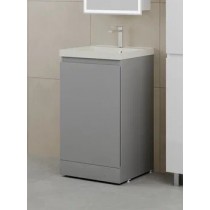 Тумба с раковиной Style Line Батлер 50 Люкс Plus, напольная, серый антискрейч, раковина кварц жасмин Тумба с раковиной Style Line Батлер 50 Люкс Plus, напольная, серый антискрейч, раковина кварц жасмин