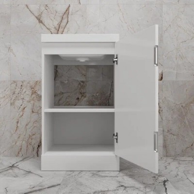 Тумба с раковиной Style Line Моно 50, напольная, белый глянец-5