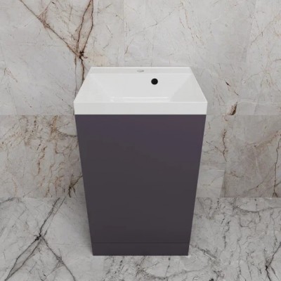 Тумба с раковиной Style Line Моно 50, напольная, графит нубук-2