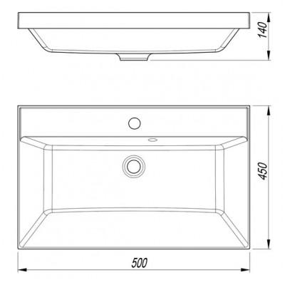 Тумба с раковиной Style Line Моно 50, напольная, графит нубук-8