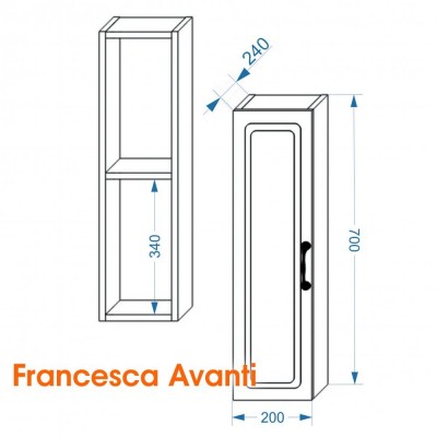 Шкаф навесной Francesca Империя 20, с подсветкой, универсальный-4