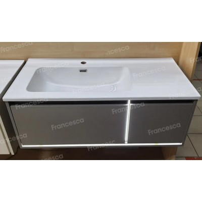 Тумба с раковиной Francesca Avanti Panda 100, DR-02-100, подвесная, с подсветкой, серая-2