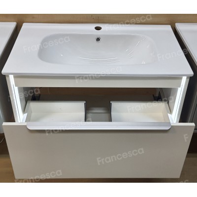 Тумба с раковиной Francesca Avanti Panda 80, DR-05-80, подвесная, бежевая, с подсветкой-2