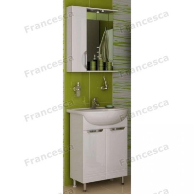 Тумба с раковиной Francesca Доминго 60 белый, с подсветкой (2 дв.,ум. Уют 60)-3