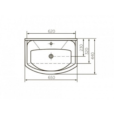 Тумба с раковиной Francesca Доминго 65 белый, с подсветкой (2 дв.,ум. Элеганс 65)-3
