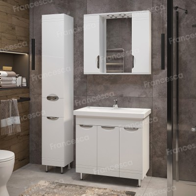 Тумба с раковиной Francesca Доминго 80 3 двери, с подсветкой (ум. Фостер 80)-3