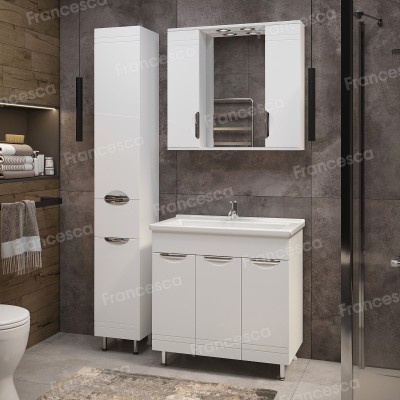 Тумба с раковиной Francesca Доминго 80 3 двери, с подсветкой (ум. Миранда 80)-3