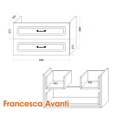 Тумба с раковиной Francesca Империя 90 подвесная-8