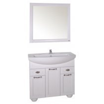 Комплект мебели для ванной ASB-Woodline Бергамо 85 массив ясеня