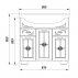 Комплект мебели для ванной ASB-Woodline Бергамо 85 массив ясеня (витраж)--small-9