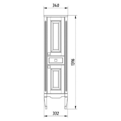 Шкаф-Пенал для ванной комнаты ASB-Woodline Модена 35 массив ясеня-6