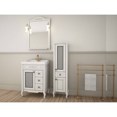 Комплект мебели для ванной ASB-Woodline Флоренция Квадро 60 массив ясеня-5