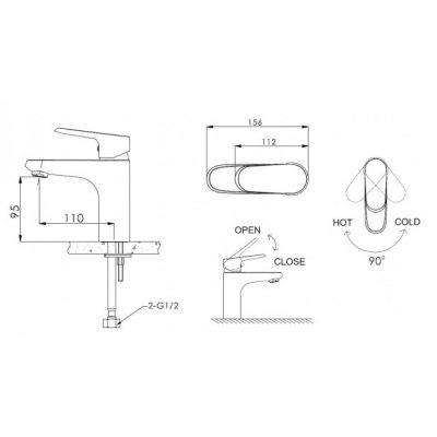 Смеситель Bravat Pure F1105161C для раковины-1