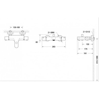 Термостатный смеситель Bravat Stream F63984C-01B для ванны-1