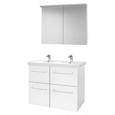 Комплект мебели для ванной Dreja Big Inn 125 S белый глянец