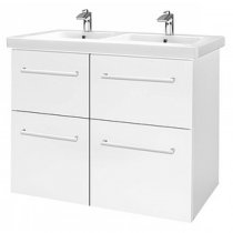 Тумба с раковиной для ванной Dreja Big Inn 125 S белый глянец