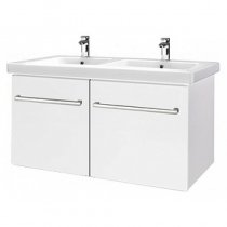 Тумба с раковиной для ванной Dreja Inn 125 S белый глянец