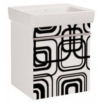 Тумба с раковиной для ванной Dreja Vision 55 геометрия Тумба с раковиной для ванной Dreja Vision 55 геометрия