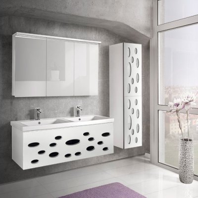 Комплект мебели для ванной Dreja Vitta 125 белый глянец