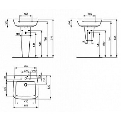 Раковина Ideal Standard Ventuno T001301 (55 см)-1