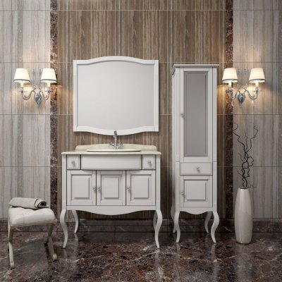 Комплект мебели Opadiris Лаура 100 белый матовый со столешницей
