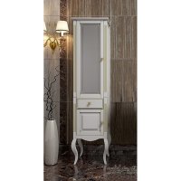 Шкаф-Пенал для ванной комнаты Opadiris Лаура 44 L белый золотая патина