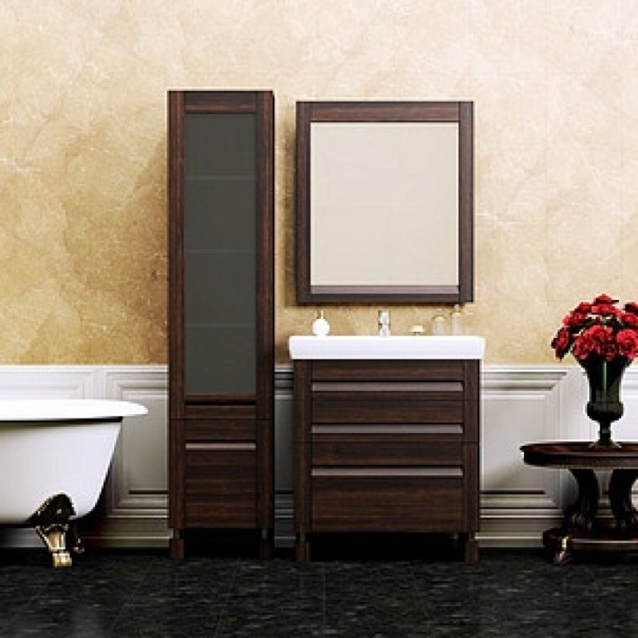 ▷ Шкаф-Пенал для ванной комнаты Opadiris Лаварро 40 L венге SA-46-221 • нет в наличии • купить в интернет магазине сантехники «San-Design»: описание, фото, отзывы