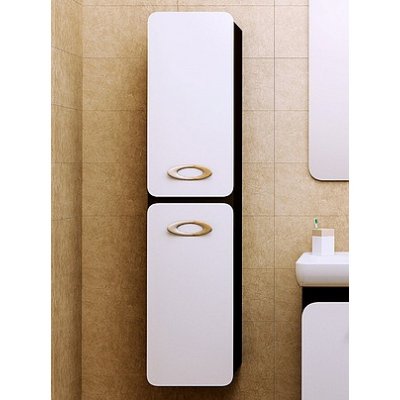 Шкаф-Пенал для ванной комнаты Opadiris Тора белый, венге L