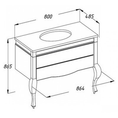 Комплект мебели для ванной Opadiris Фреско 80 светлый орех-1