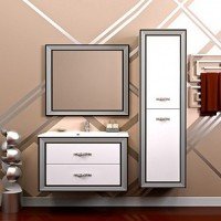 Комплект мебели для ванной Opadiris Карат 100 серебряная патина