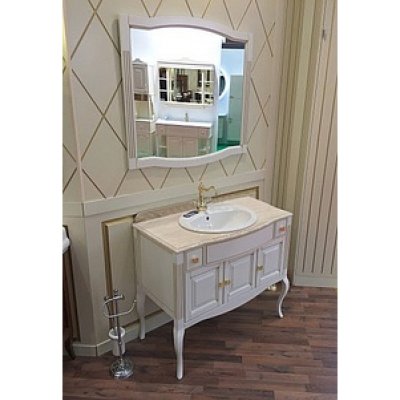 Комплект мебели для ванной Opadiris Лаура 100 белая с патиной-3