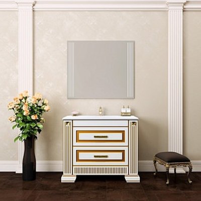 Комплект мебели для ванной Opadiris Оникс 100 золотая патина
