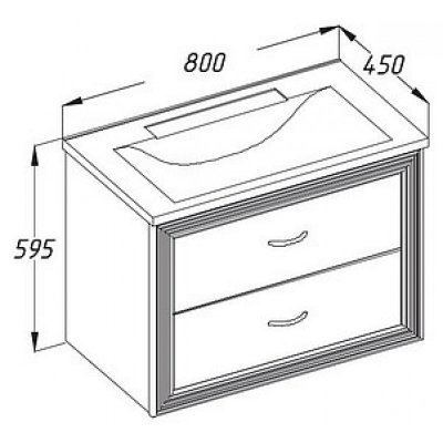 Комплект мебели для ванной Opadiris Карат 80 золотая патина-2