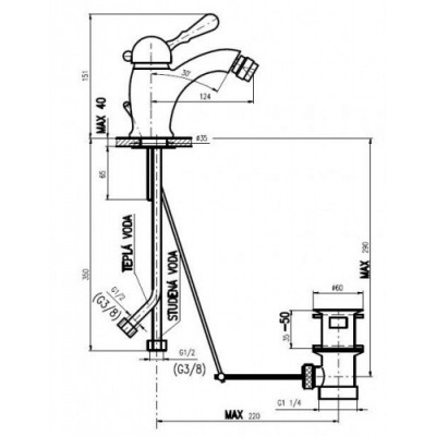 Смеситель для раковины Rav Slezak Labe Mosaz L027.5SM-1