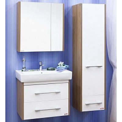 Комплект мебели для ванной Sanflor Ларго 70 белый подвесной