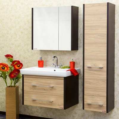 Комплект мебели для ванной Sanflor Ларго 80 подвесной