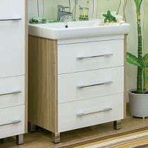 Тумба с раковиной для ванной Sanflor Ларго 80 белая