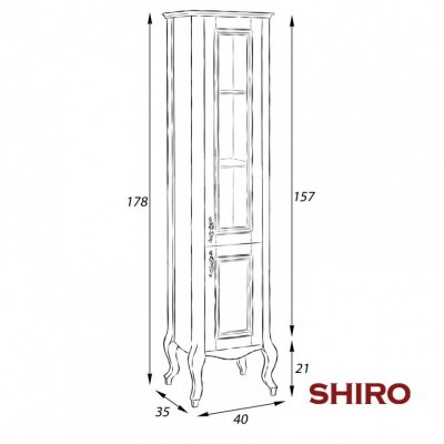 Шкаф-Пенал для ванной комнаты Shiro Alba 40 L/R молочный-2