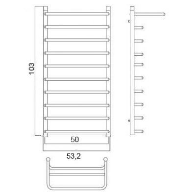 Полотенцесушитель водяной Terminus Полка люкс 50x103-1