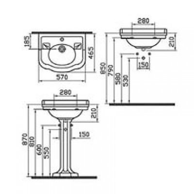 Раковина Vitra Efes 6155B003-0001 570 мм-1