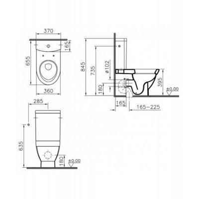 Унитаз-компакт VitrA Form 500 9730B003-1165 с микролифтом-2